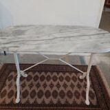 Marble and cast iron bistro table