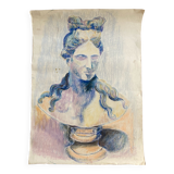 Pastel bust portrait on paper