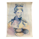 Pastel bust portrait on paper