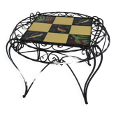 Table basse en céramique à décor de poissons, années 1970