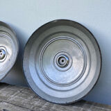 Pair of industrial pendant lamp JT in gray metal / vintage luminaire