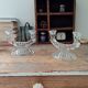 Pair of vintage chandeliers in chiseled glass 60s/70s
