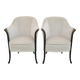 Pair of Giorgetti Italian Velvet Armchairs "Progetti", 1980s
