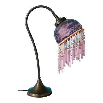 Lampe pampilles à poser art déco