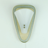 1950s sconce gray metal mesh and brass with white acrylic shade