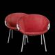 Set of 2 Lusch Balloon Chairs / suede armchairs / cocktail chairs / Mid Century Modern Design / 1960s