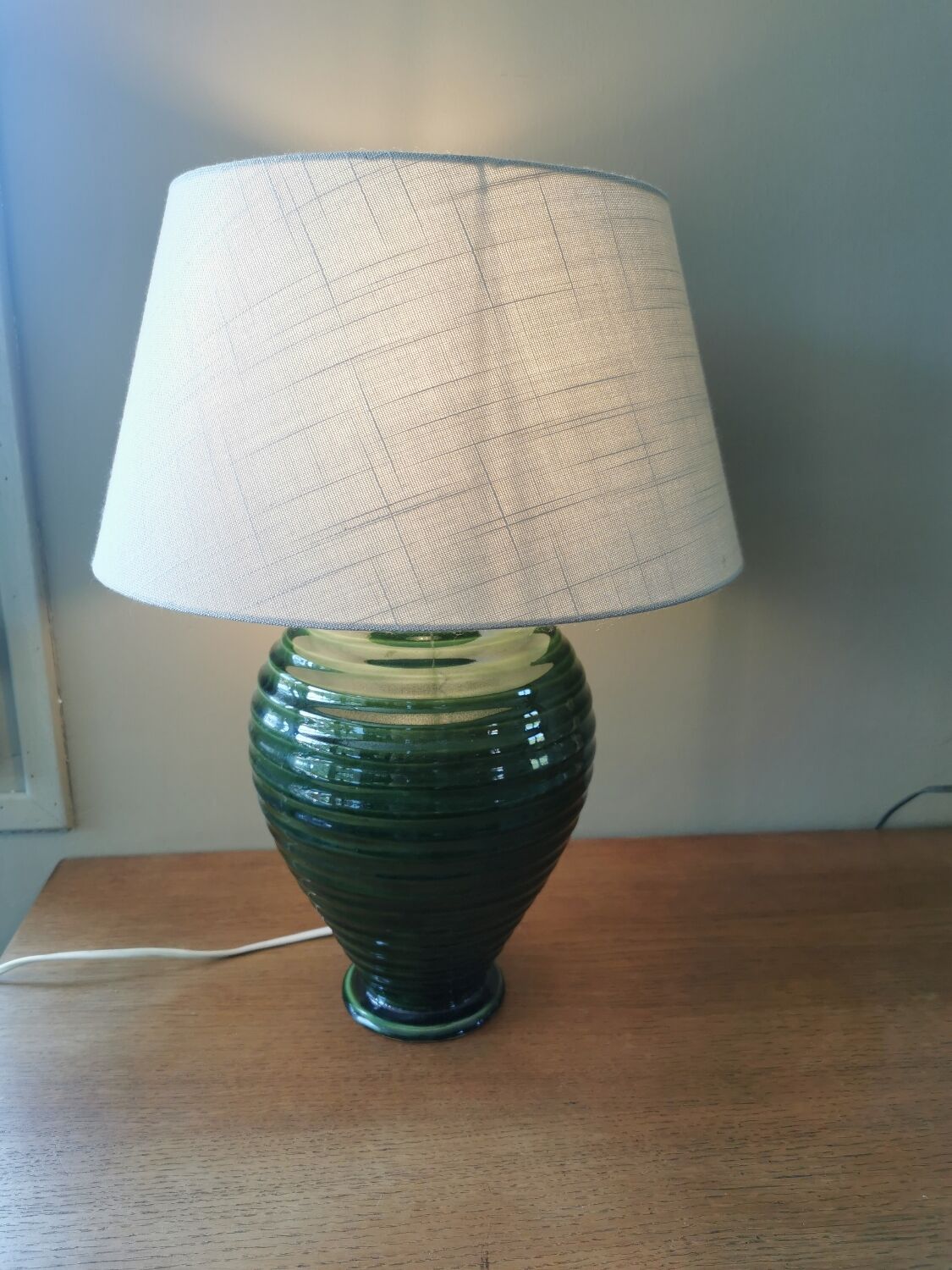 Vintage green ceramic lamp base