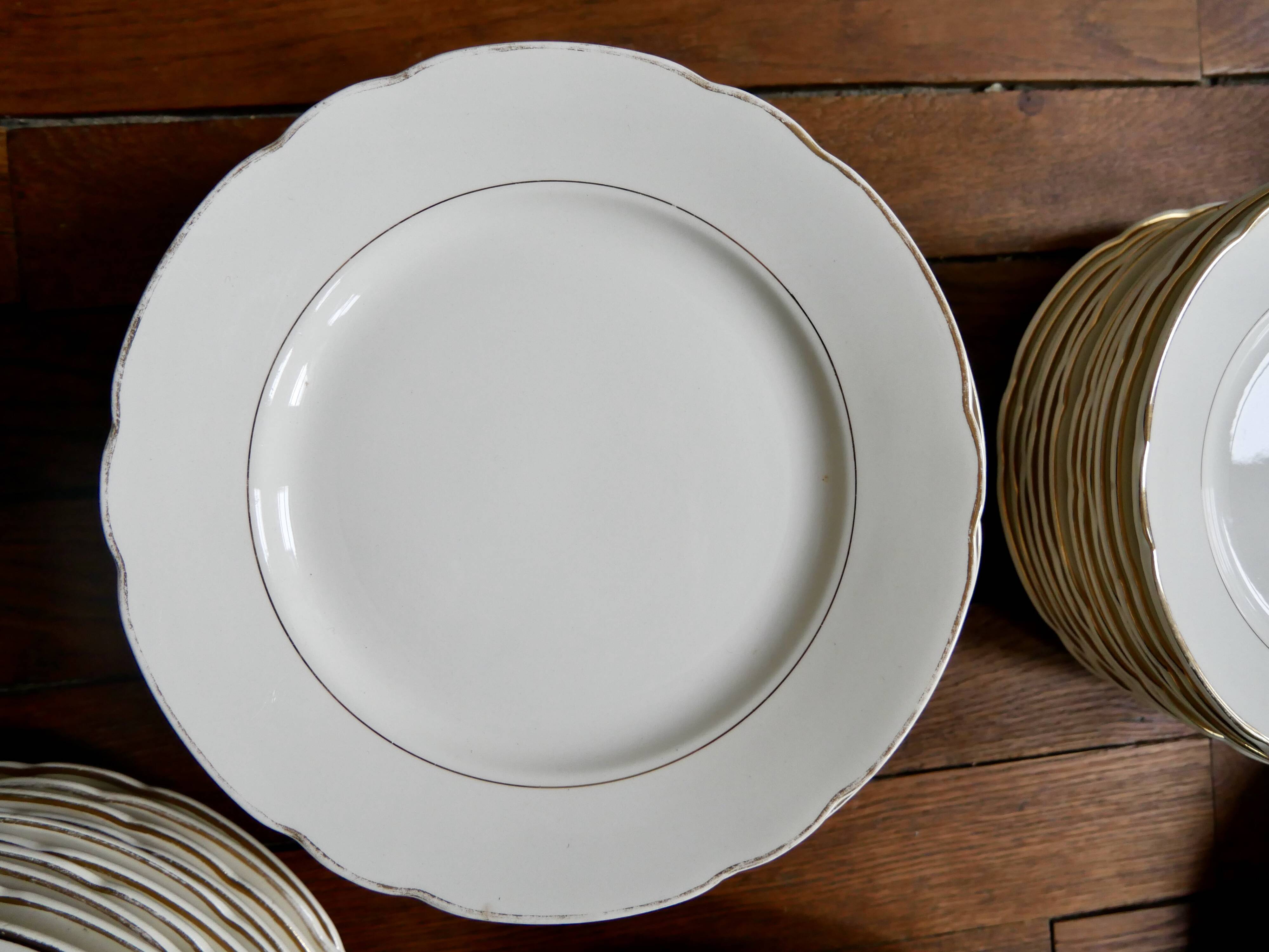 Villeroy and Boch ivory and gold edging service 52 pcs