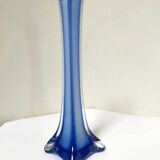 Vase soliflore en verre bleu