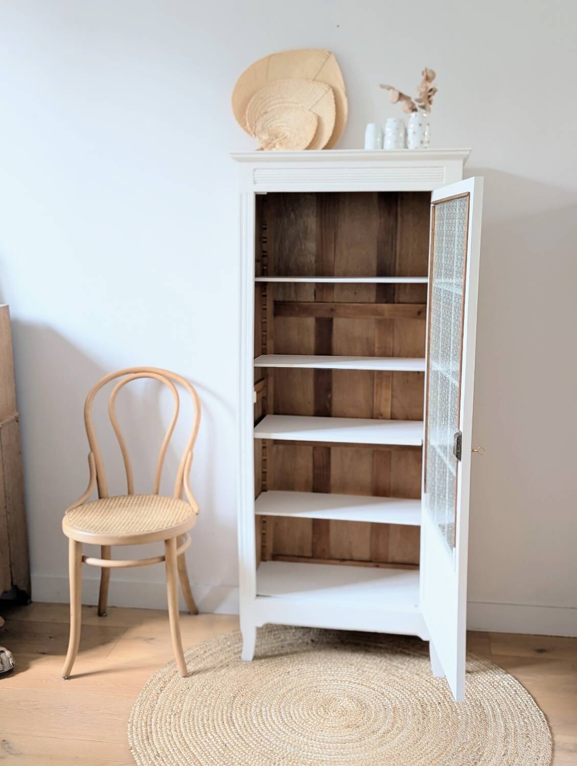 Renovated glass Parisian bonnet maker