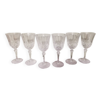 6 verres à pied en cristal