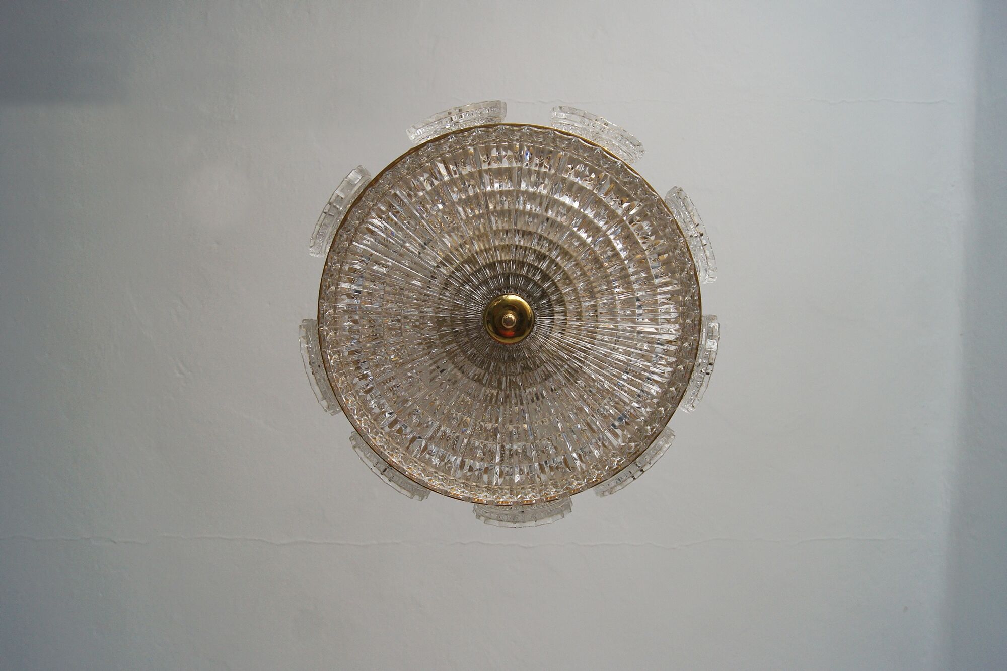 Scandinavian Crystal Ceiling Lamp from Orrefors, 1960s