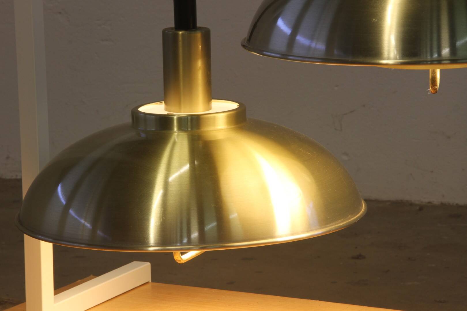 Danish pair of brass colour ceiling lamps attributed to the company Frandsen 1