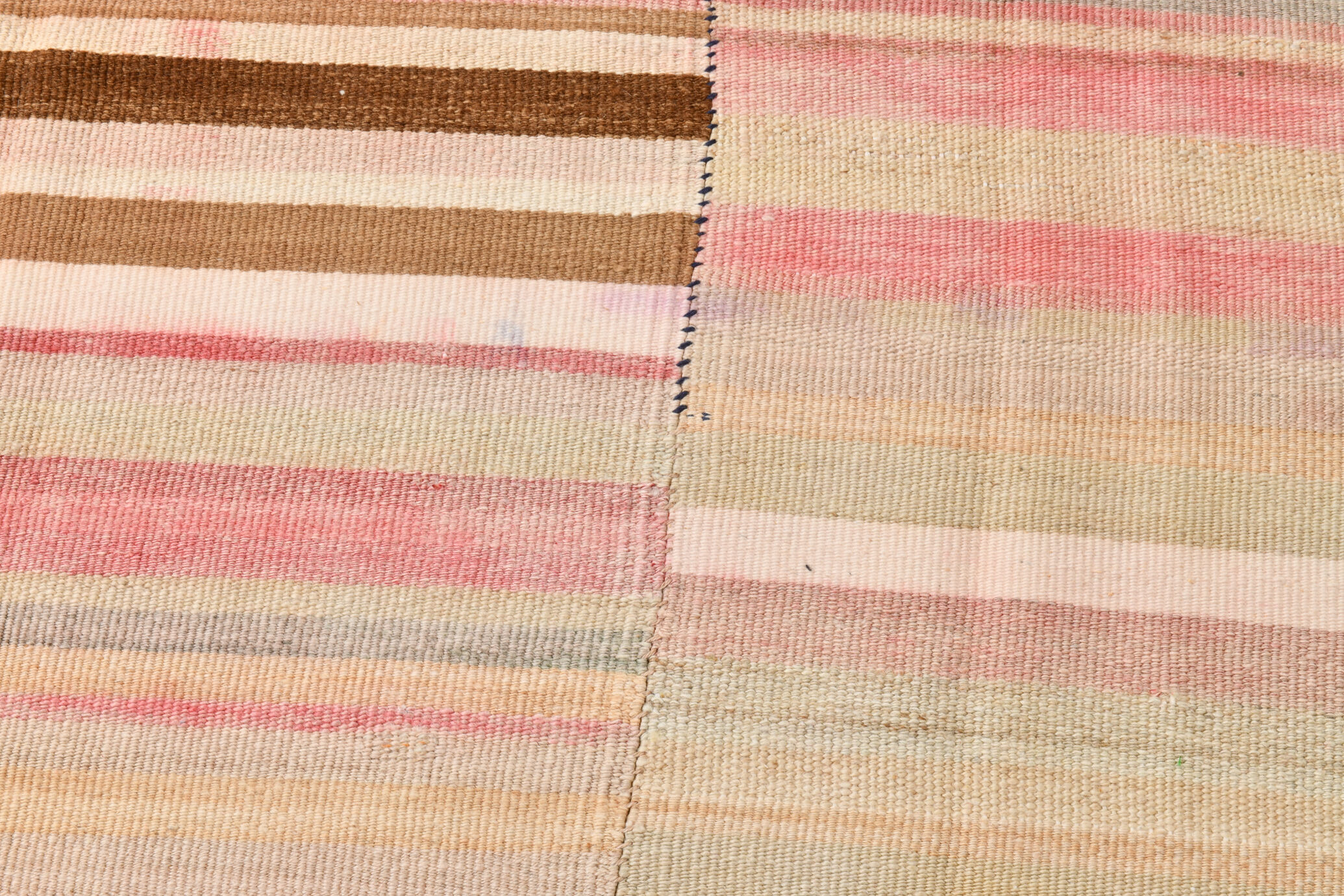 Striped wool kilim rug, 216x292 cm