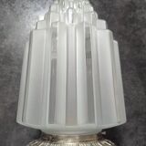 Ancien grand plafonnier lampe à poser globe Skyscraper verre Art déco