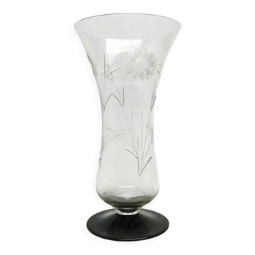 Vase Art Déco, en verre, Pologne, années 1930