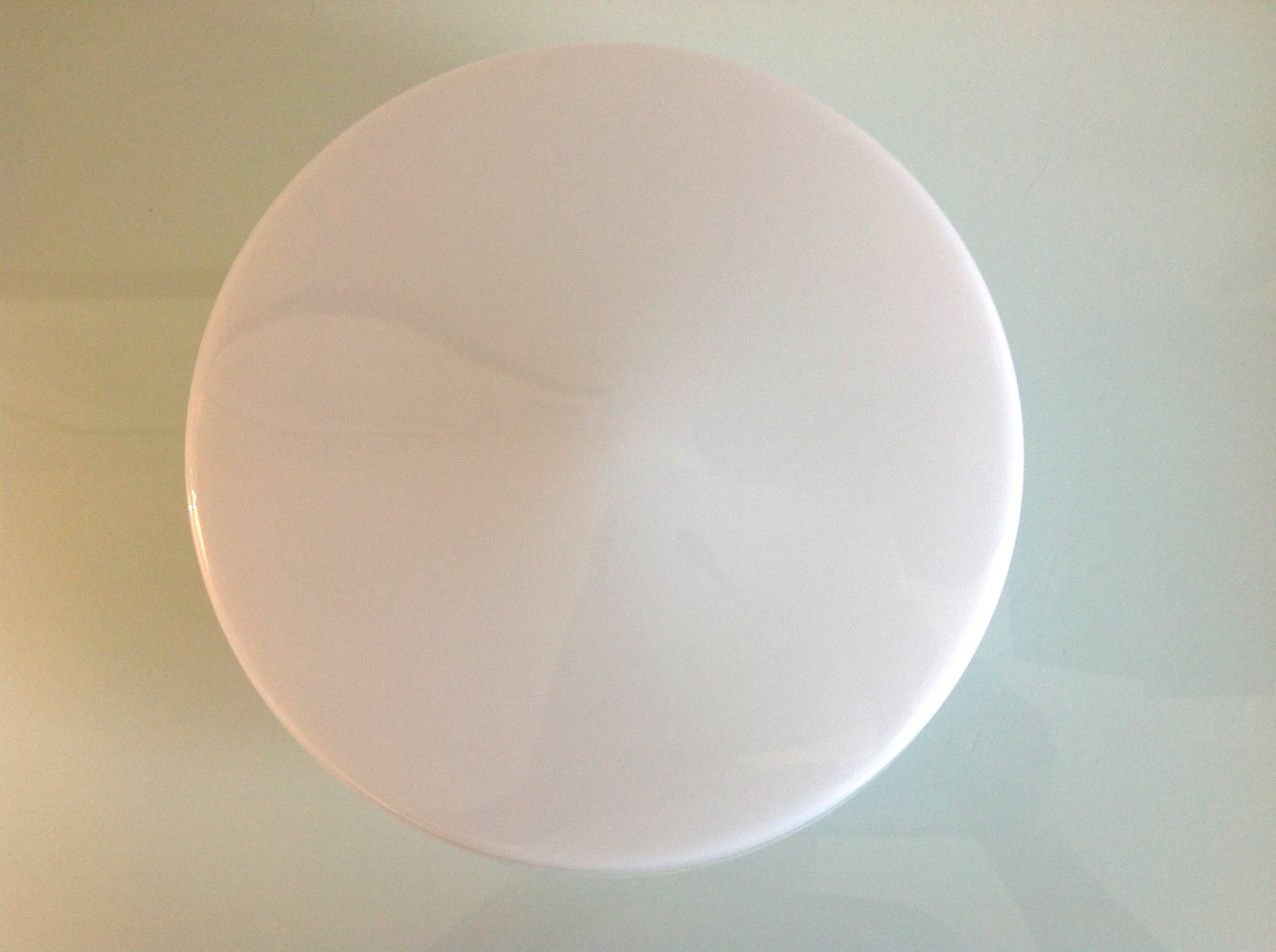 Round ceiling light in white opaline vintage 60s-70s