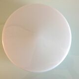 Round ceiling light in white opaline vintage 60s-70s