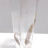 Transparent and Gold Hexagonal Murano Glass Vase by Cenedese