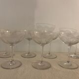 7 cut crystal champagne glasses
