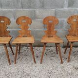 Set of 4 mountain chairs or blond wood chalet chairs