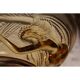 Glass coupe 'Naïades' with turned wooden Art Deco base