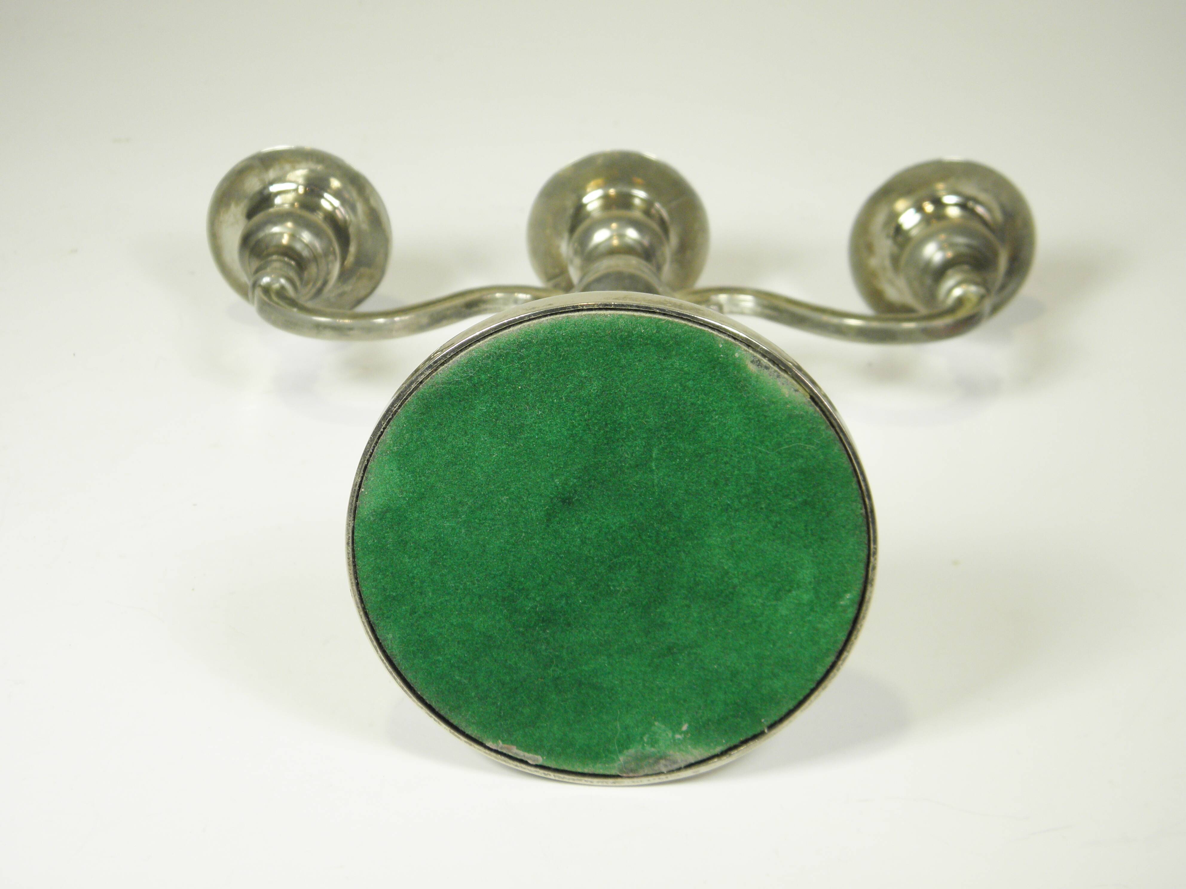 Silver metal candlestick 20 cm