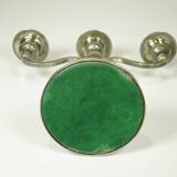 Silver metal candlestick 20 cm