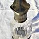 Old duck shaped decanter in crystal and tin