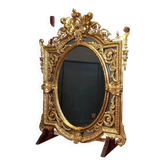 Miroir ovale vintage de style Rococo Louis XV