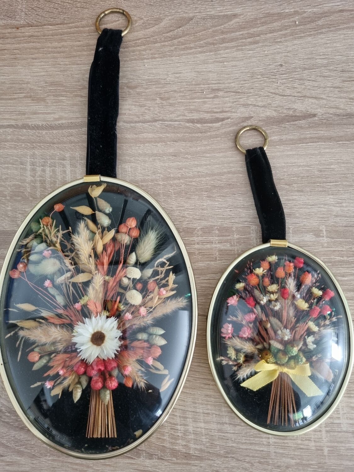 Cadre médaillon fleurs séchées