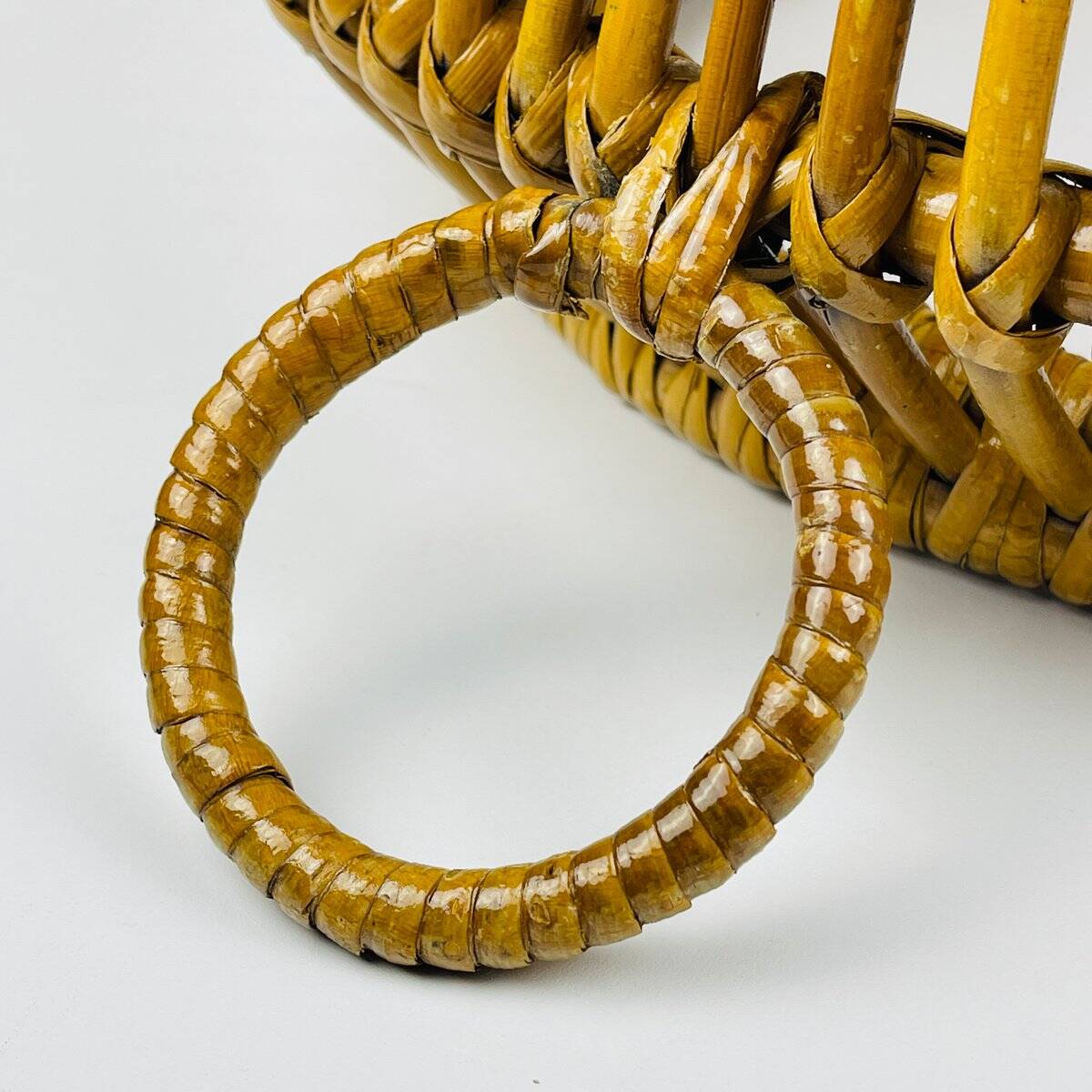 Vintage rattan basket, Italy, 1960s