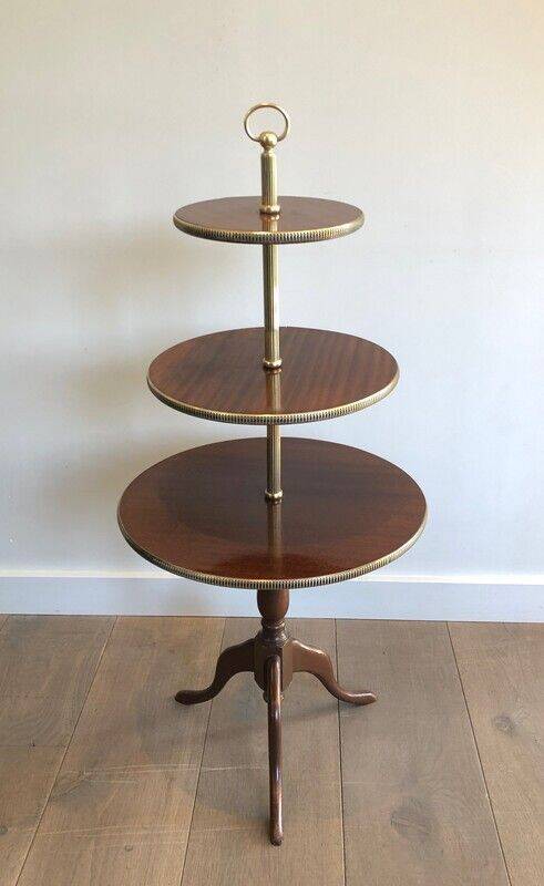 Neoclassical round table with triple tiers