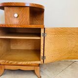 Pair of art deco bedsides in lemon tree magnifying glass