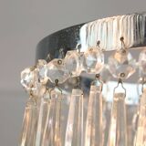 Vintage Italian Crystal & Chrome Chandelier, 1970s