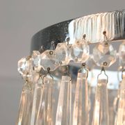 Vintage Italian Crystal & Chrome Chandelier, 1970s