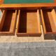 Desk, green leather top