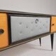 Vintage sideboard with tapered legs, 1950s.