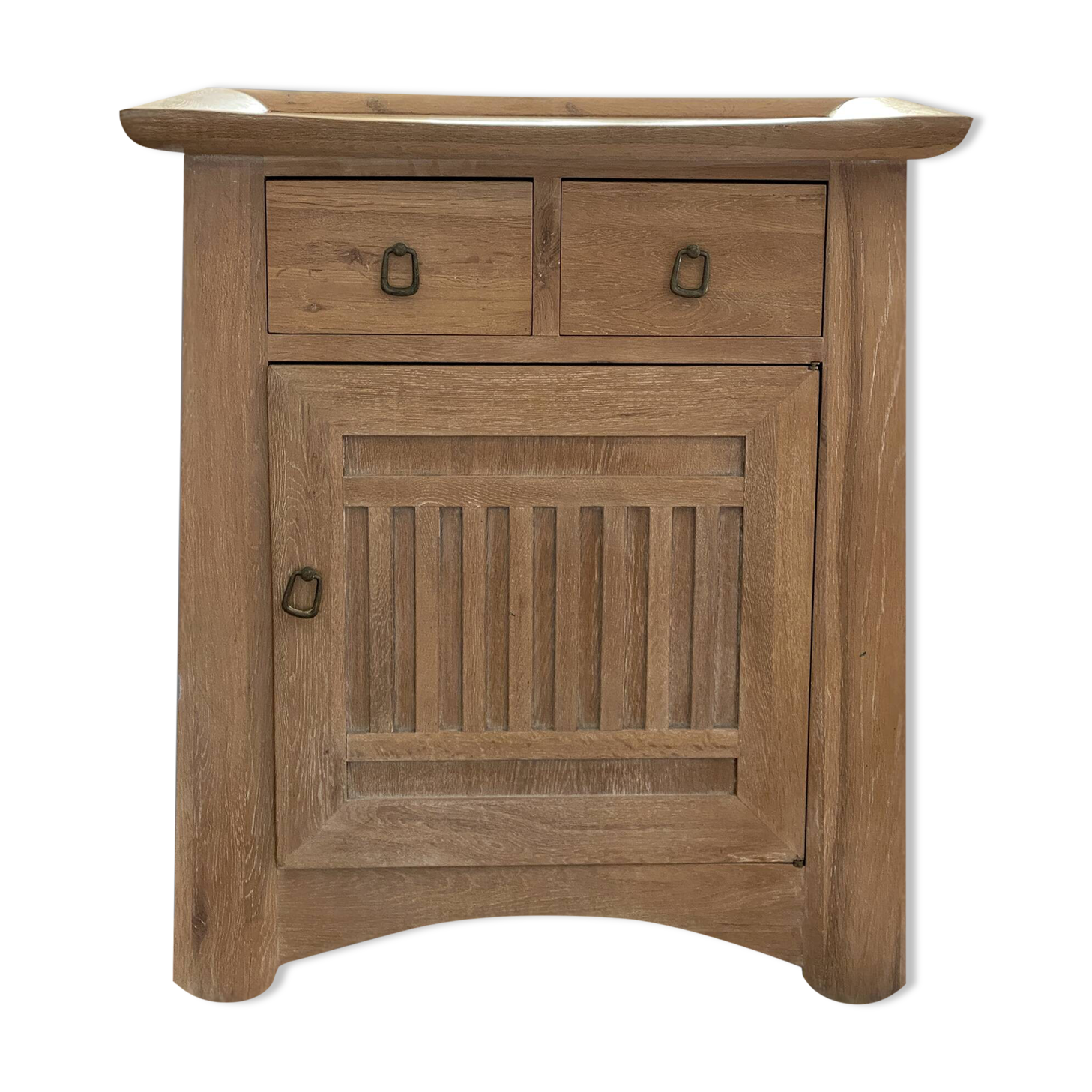 Small chest of drawers in solid oak white lead Art Nouveau style