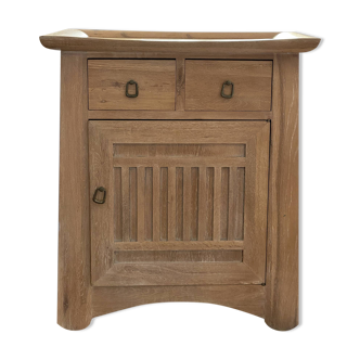 Small chest of drawers in solid oak white lead Art Nouveau style
