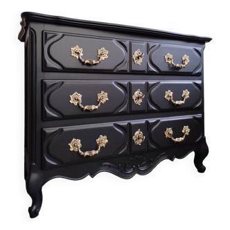 Restored vintage black chest of drawers