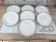Set of 7 Longwy France earthenware dessert plates, Trianon model