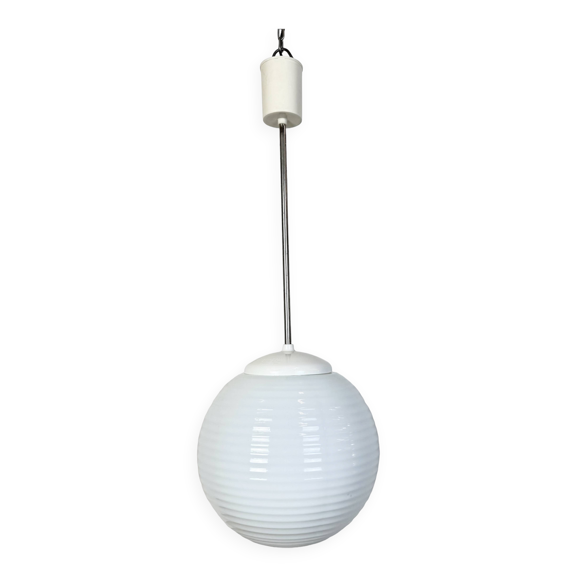 Vintage Chandelier with Milk Glass from Elektrosvit, 1960s