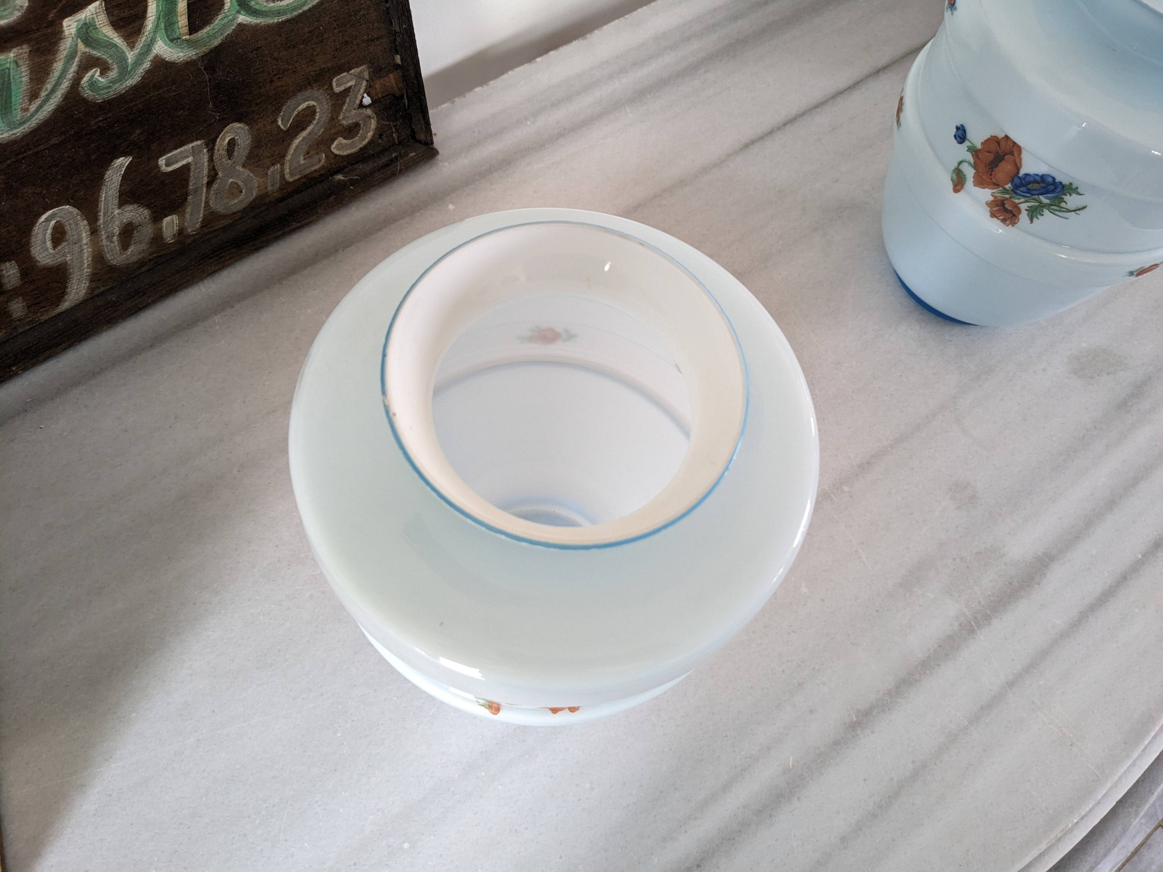 Pair of vintage blue opaline vases