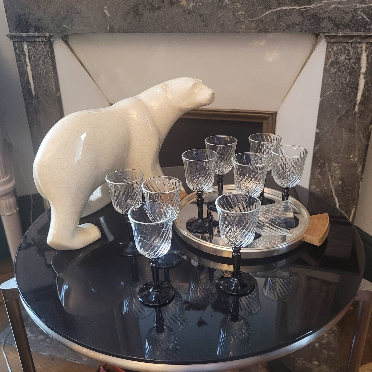 70s twisted stemmed glasses