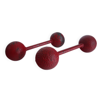 Ensemble d'haltères Art déco à double boule, années 1930.
