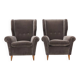 Set of grey velvet armchairs, 1950s.