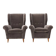 Set of grey velvet armchairs, 1950s.
