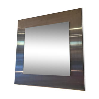 Square mirror 45x45cm 1970s stainless