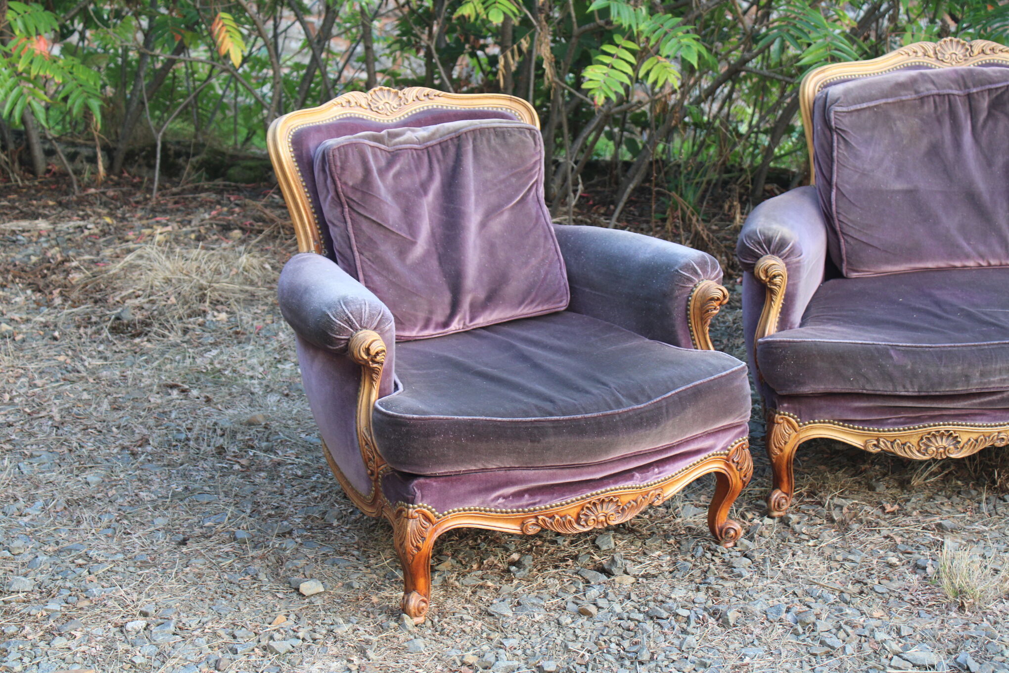 Two voltaire armchairs